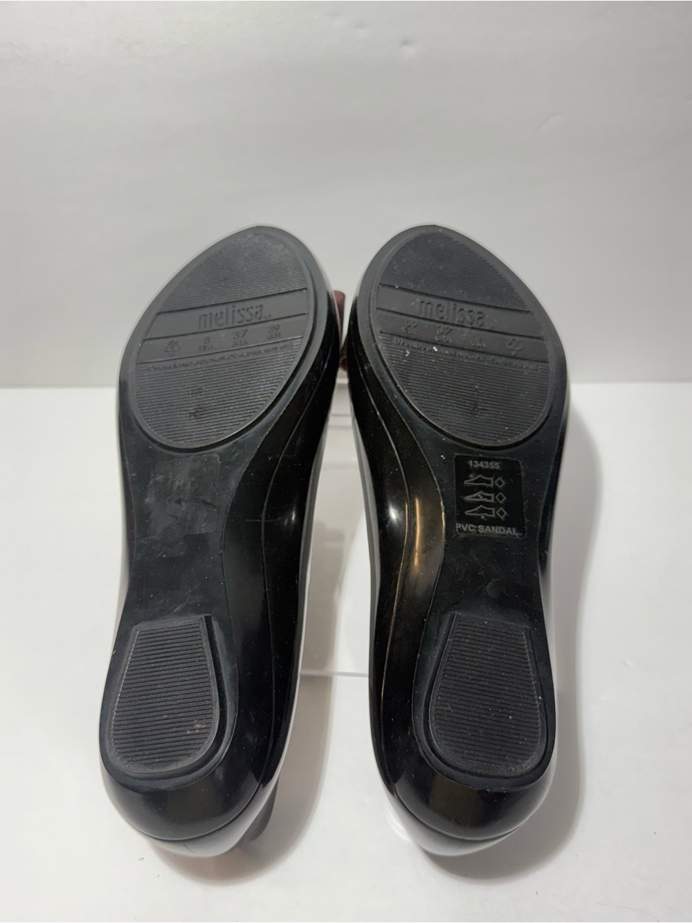 😍ME Makeover Essentials Black Patent Flats with Sparkle Brown Bow size 8 - Picture 5 of 5